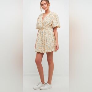 Free the Roses Cream Floral Mini Dress